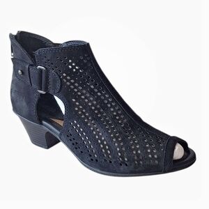 Earth Women's Marietta Seren Peep Toe Mesh Bootie Cut-Out Perferated  7